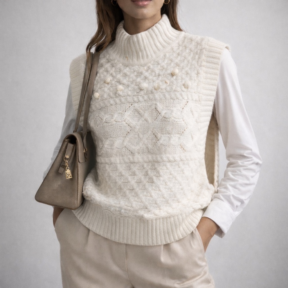 INC International Concepts Cable Knit Sleeveless Sweater Vest